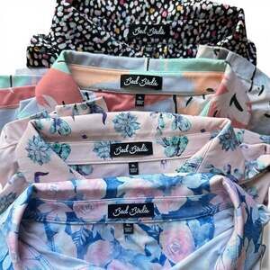 NWOT Bundle 4 Bad Birdie Men's Golf Polo Shirts Size XL Floral Geometric Print